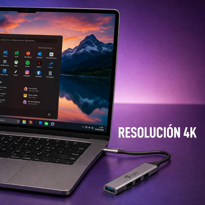 Hub de 4 Puertos USB a Tipo C Stylos Tech