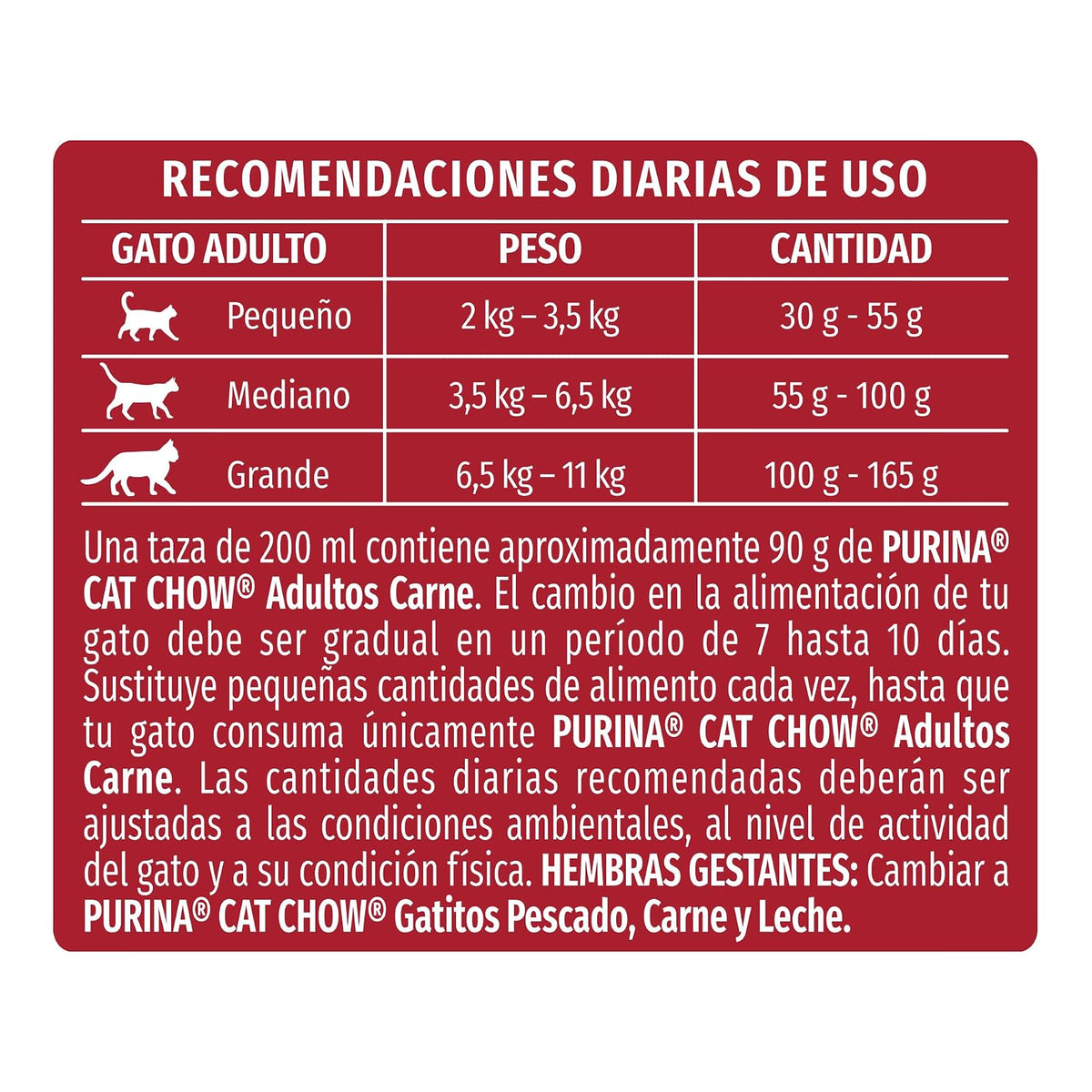 Purina Cat Chow Adulto Todos los Tamaños Sabor Carne 3Kg