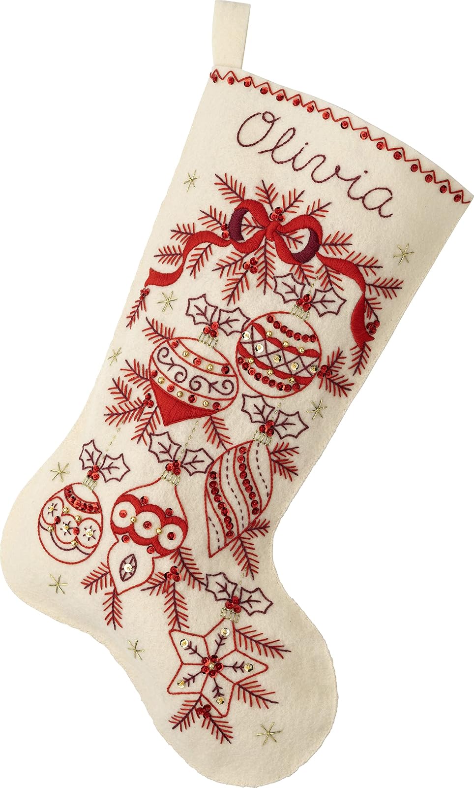 Bucilla Apliques De Fieltro Kit De Fabricación De Medias Navideñas 89532E | 45,7 cm, Perfecto Para Manualidades, Clásico Para Navidad