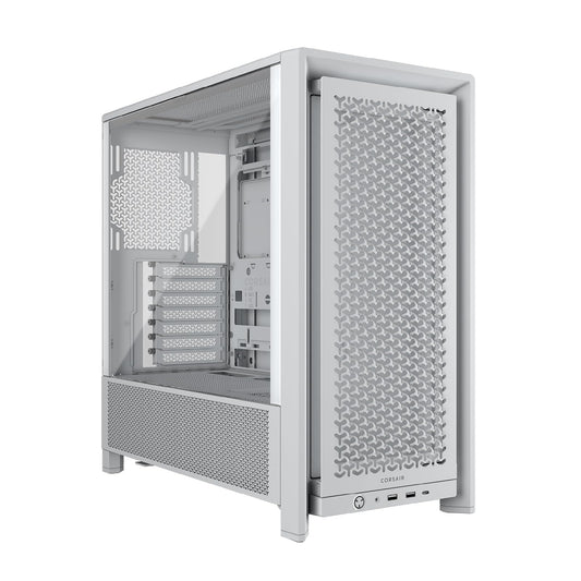 Corsair Frame 4000D Caja Modular Mid–Tower ATX para PC – Alto Flujo de Aire, Sistema de Montaje de Ventiladores InfiniRail™, ASUS BTF, MSI Project Zero, Gigabyte Project Stealth – Blanco