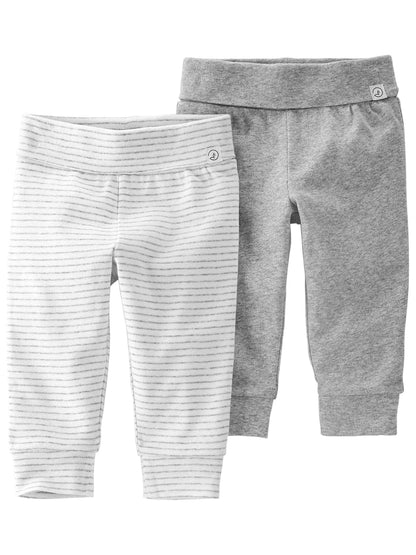 Little Planet by Carter's Paquete de 2 Pantalones de Rizo de algodón orgánico Pantalones bebés Unisex