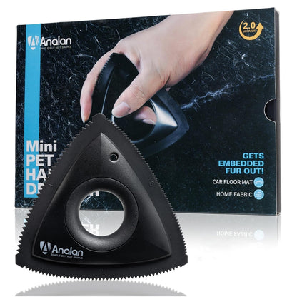 ANALAN Mini removedor de Pelo de Mascotas para sofá, removedor de Pelo de Perro, Cepillo removedor de Pelo de Gato para Las vestiduras del Automóvil, Detalles del Automóvil, Telas en el hogar (Black)