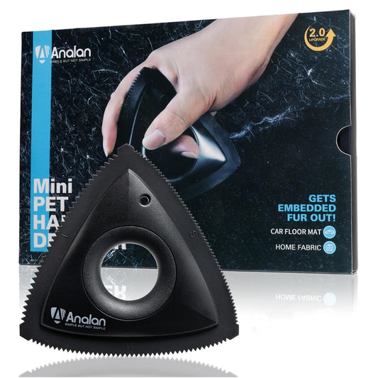 ANALAN Mini removedor de Pelo de Mascotas para sofá, removedor de Pelo de Perro, Cepillo removedor de Pelo de Gato para Las vestiduras del Automóvil, Detalles del Automóvil, Telas en el hogar (Black)