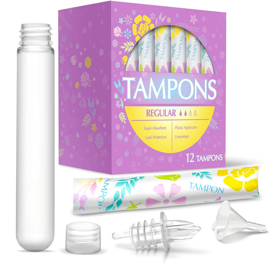 GoPong - Frascos de tampón (18 onzas en total) - Frascos de viaje con alcohol oculto para mujeres - Contenedores de licor secretos para discotecas, festivales, cruceros y eventos deportivos - Incluye