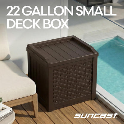 Suncast - Asiento de Almacenamiento pequeño de Resina de 22 galones, Java, SSW600J