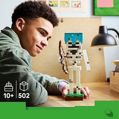 LEGO Minecraft El Esqueleto – Juguete para Construir y Decorar – Modelo en Kit – Set Basado en el Videojuego para Niños y Niñas a Partir de 10 Años – Figura de Esqueleto – 21594