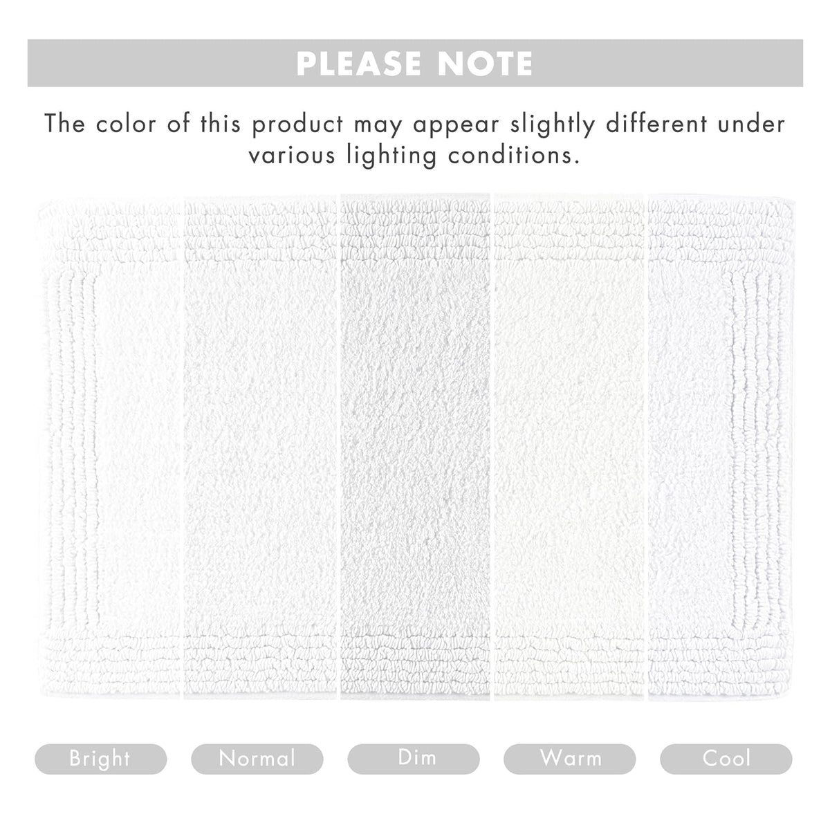 Madison Park Signature Splendor Reversible 100% Cotton Tufted Bathroom Rug-3000 gsm Hotel Quality Luxurious Plush High Pile Bath Mat Absorbent, Quick Dry, Shower Room Décor, 21x34, White