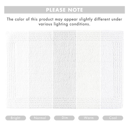 Madison Park Signature Splendor Reversible 100% Cotton Tufted Bathroom Rug-3000 gsm Hotel Quality Luxurious Plush High Pile Bath Mat Absorbent, Quick Dry, Shower Room Décor, 21x34, White