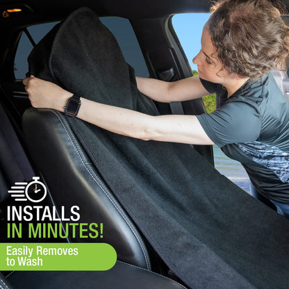Season Guard - Funda Impermeable para Asiento de Toalla, Ajuste Universal | Para uso activo y gimnasio, lavable a máquina, bolsillo de almacenamiento integrado, apto para automóvil, SUV, camión, furgoneta