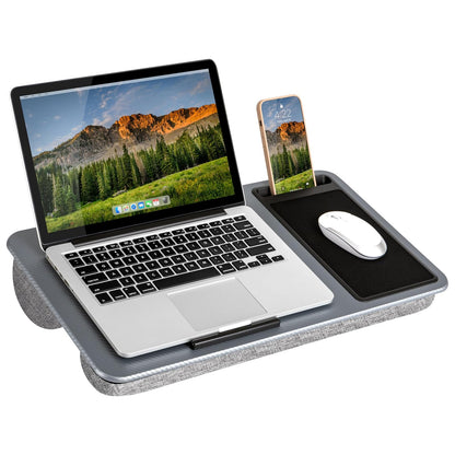 LapGear Escritorio Portátil para Laptop, Soporte de Mouse y Teléfono - Silver Carbon