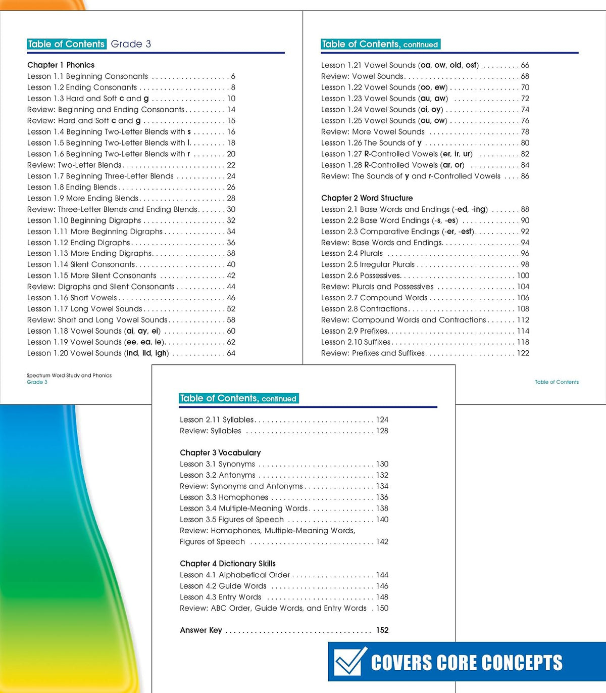 Spectrum Word Study and Phonics, Grade 3: Volume 82