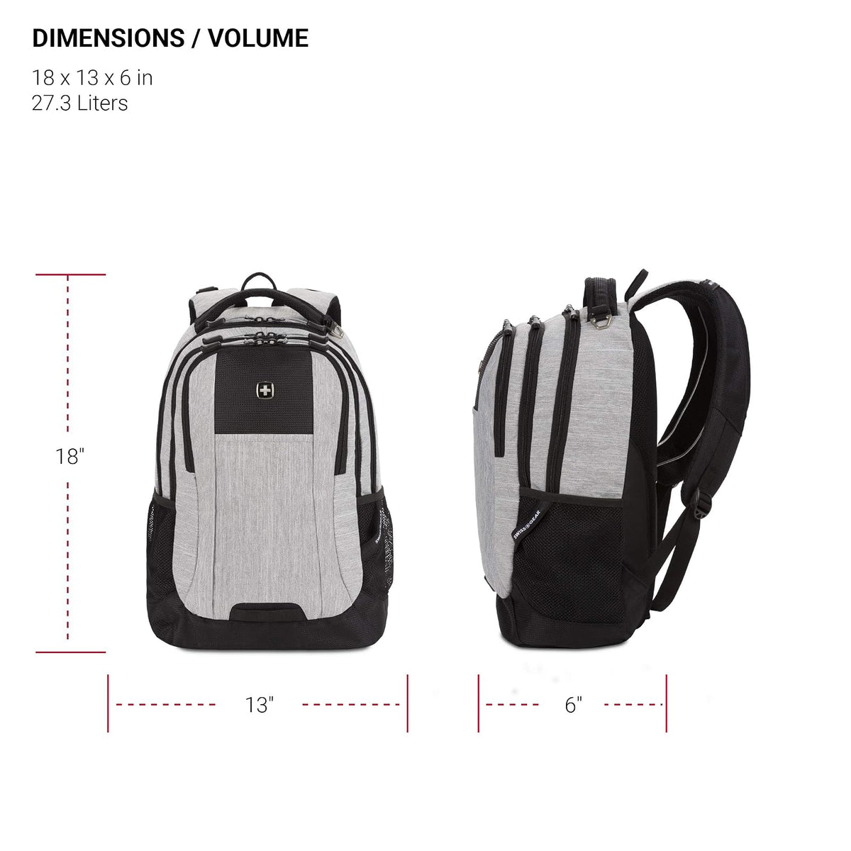 SwissGear Cecil Mochila, Computadora portÃƒ¡til, Heather Gray, Backpack Only