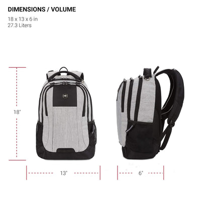 SwissGear Cecil Mochila, Computadora portÃƒ¡til, Heather Gray, Backpack Only