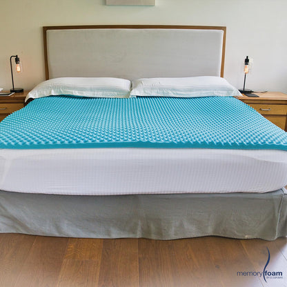 Memory Foam | Colchoneta Cool Wave Queen Size – Coloca sobre el Colchón – Fresca y con Ondas de Masaje - 100%