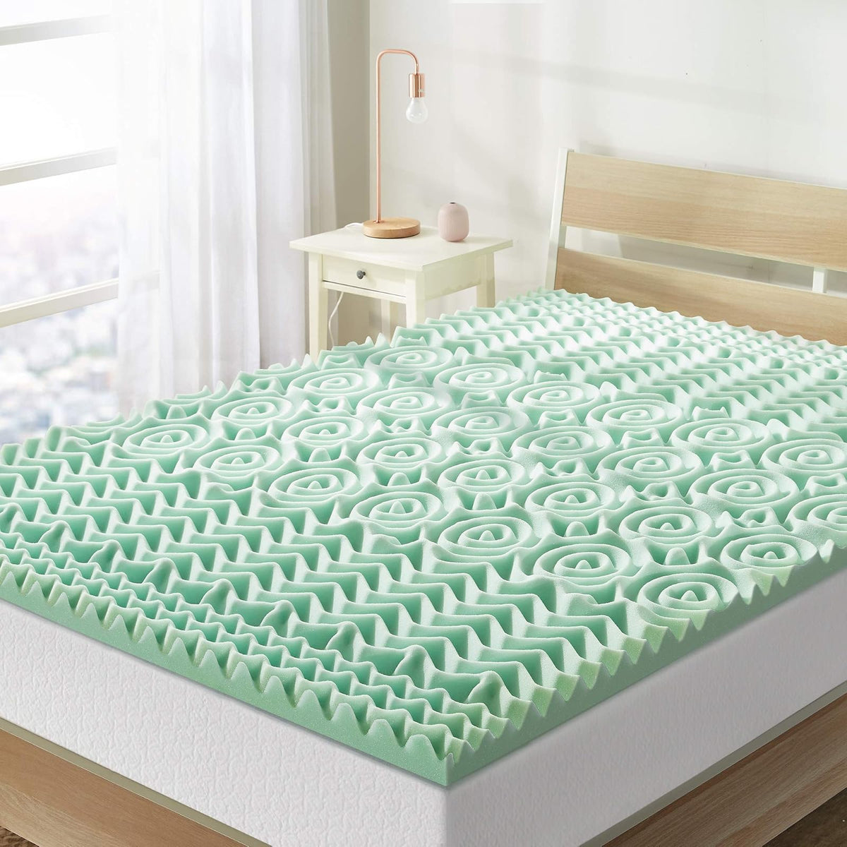 Mellow - Colchón de Espuma viscoelástica de 5 Zonas de 1.5 Pulgadas, infusión de Aloe calmante, Esencial para recámara, tamaño Completo