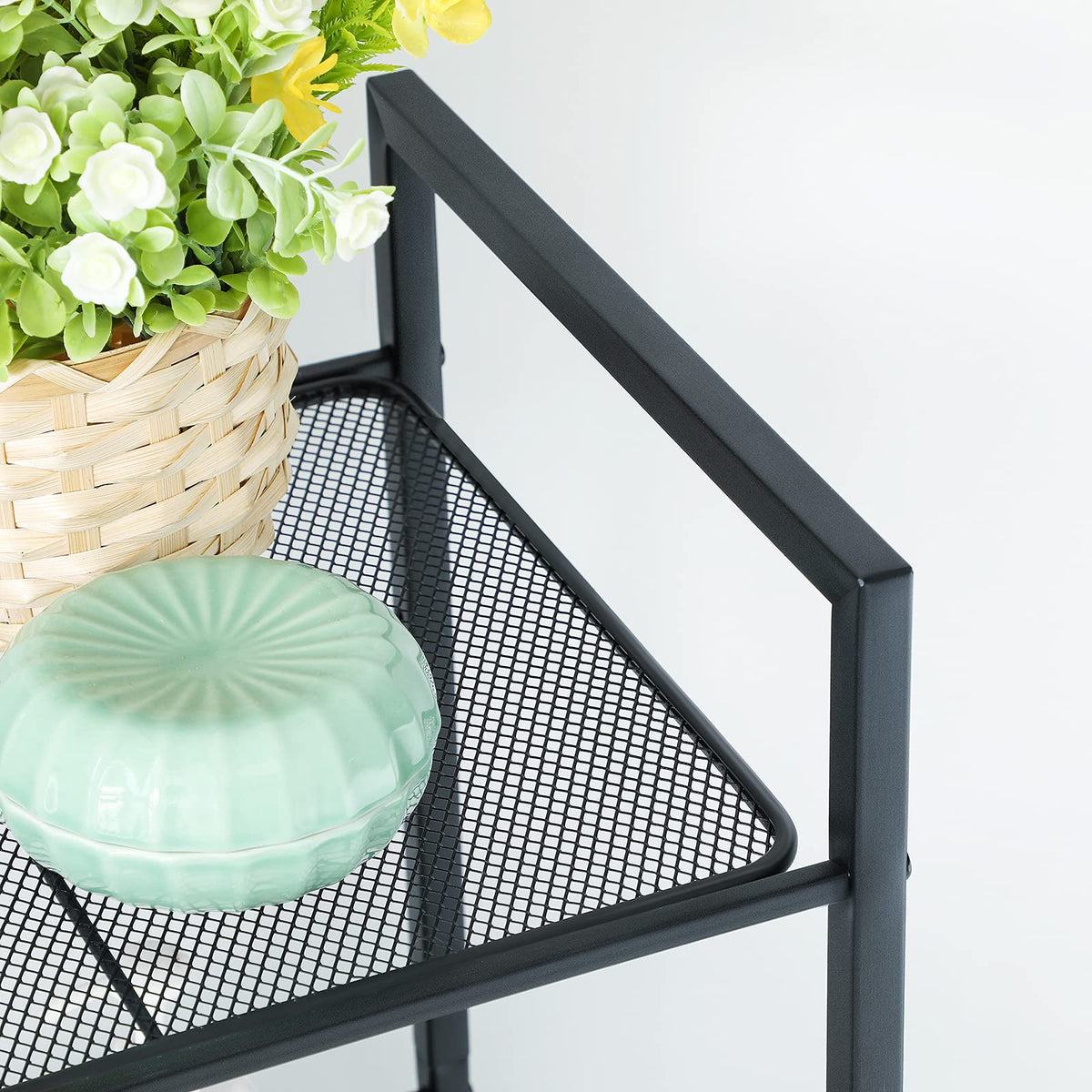 SONGMICS Estanteía de Almacenamiento de 5 Niveles, Estantería de Baño, Soporte de Planta Extensible con Estante Ajustable, para Baño, Salón, Balcón, Cocina, Negro Clásico MBSC35BK