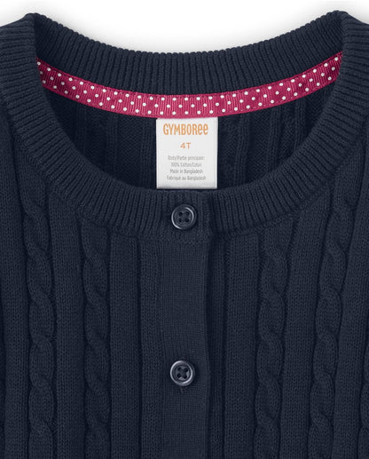 Gymboree Cárdigan de Punto Trenzado de Manga Larga para niños pequeños Camisa para Niñas