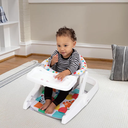 Baby Einstein Asiento de piso 4 en 1 Kickin' Tunes para Bebé, más de 50 melodías y frases, aprendizaje de colores y formas en 4 idiomas, 2 posiciones, piano desmontable, Unisex, a partir de 4 meses