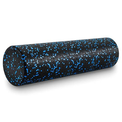 ProsourceFit High Density Foam Rollers 24 - Inches Long, Firm Full Body Athletic Massage Tool for Back Stretching, Yoga, Pilates, Post Workout Muscle Recuperation, Black/Blue