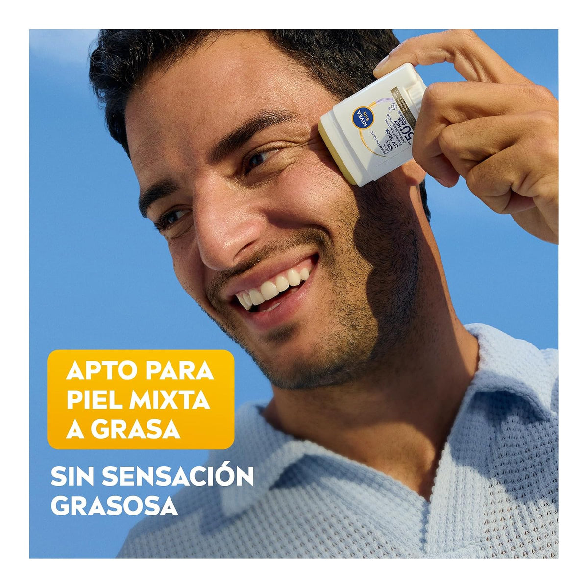 Silky UV Stick NIVEA SUN Protector Solar Facial en Barra FPS50+ Acabado invisible 15g