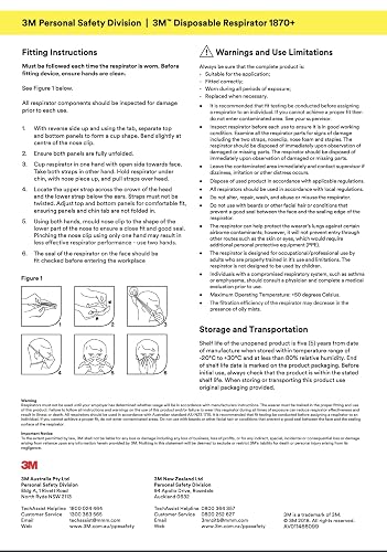 3M Aura 1870+ Mascarilla Paquete de 20 | Certificado NIOSH, desechable, resistente a fluidos, plegado plano