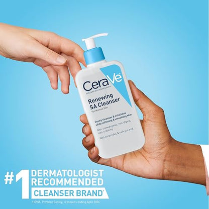 CeraVe SA Cleanser | Salicylic Acid Cleanser with Hyaluronic Acid, Niacinamide & Ceramides| BHA Exfoliant for Face | Fragrance Free Non-Comedogenic | 16 Ounce