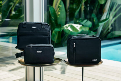 PackIt Caja de aperitivos congelable, color negro | Bolsas de hielo integradas, tecnología EcoFreeze+, mini refrigerador, aperitivos de oficina, almuerzos pequeños