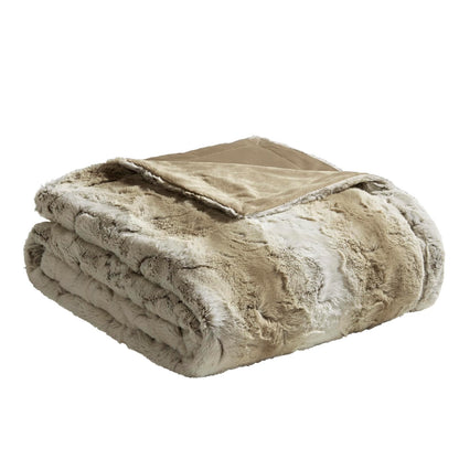 Madison Park Zuri Manta Decorativa de Piel Sintética 60 x 70 Pulgadas - 60x70" - Arena