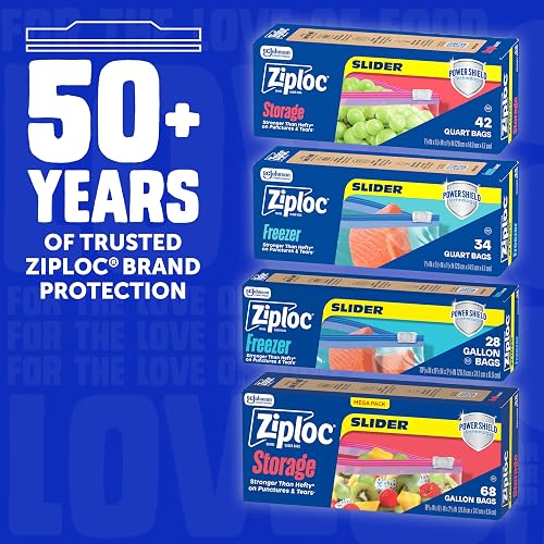 Ziploc bolsas para congelador, deslizantes, 34 unidades (Paquete de 4)