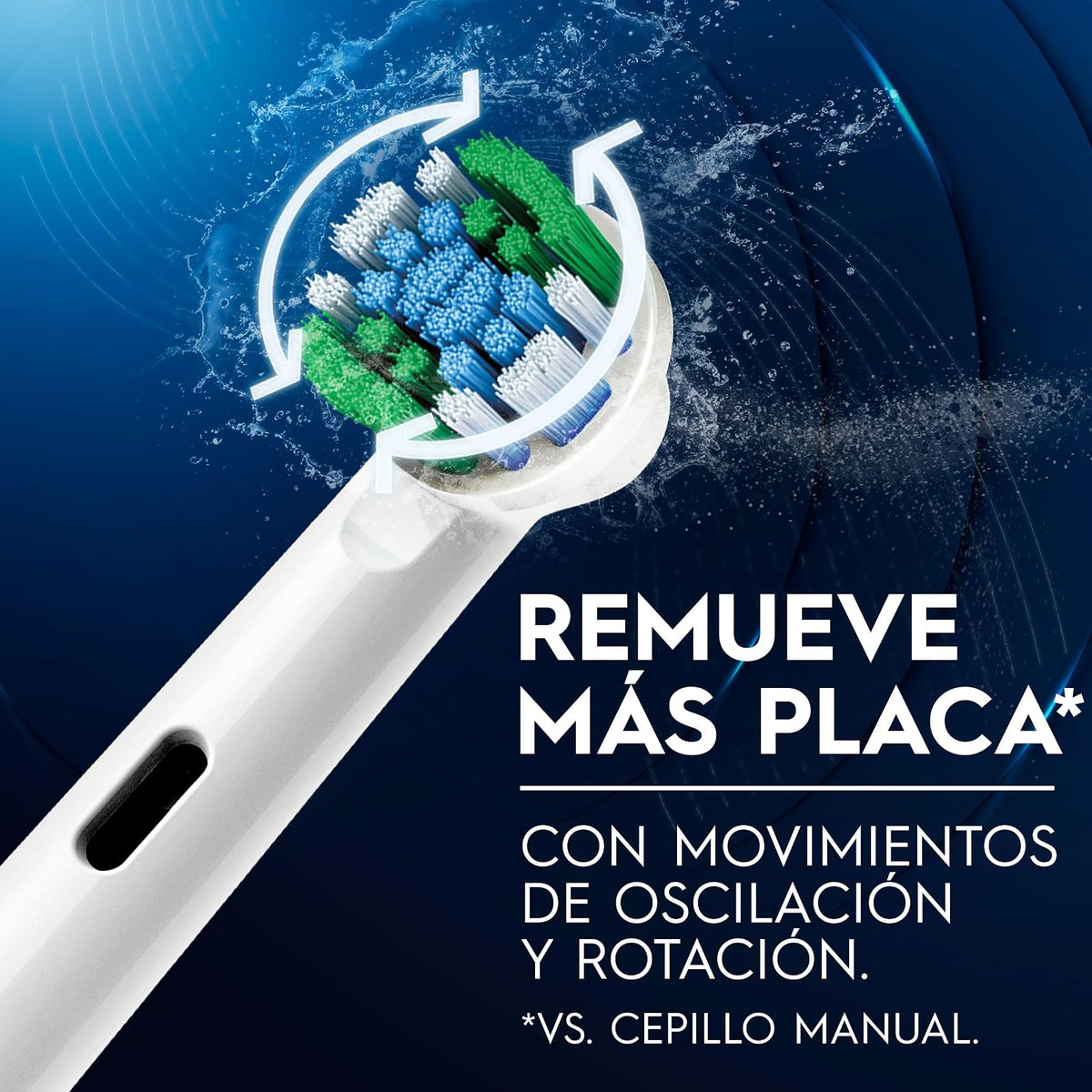 Oral-B PRO Series 1+ Cepillo de Dientes Eléctrico Cabezal Redondo, Mango Ergonómico, 3 Respuestos Presicion Clean, Negro
