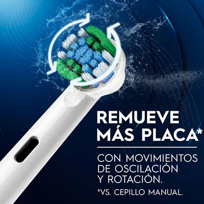 Oral-B PRO Series 1+ Cepillo de Dientes Eléctrico Cabezal Redondo, Mango Ergonómico, 3 Respuestos Presicion Clean, Negro