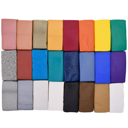 Sculpey Soufflé y Premo Arcilla de Polímero Para Horno 24 Colores | Juego de 24 piezas, 11.43 lbs, no tóxico, para joyería, DIY, medios mixtos