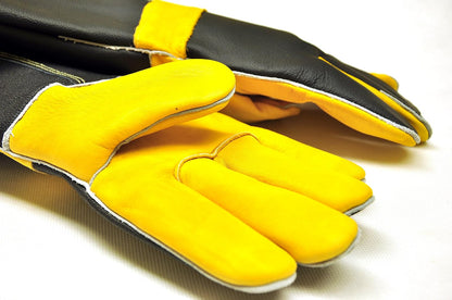 G & F TOP 8115 Premium GRAIN LEATHER, Best of Barbecue, Grill, hearth Leather Gloves, Cotton lining with 14.5-Inch Extra Long Sleeve