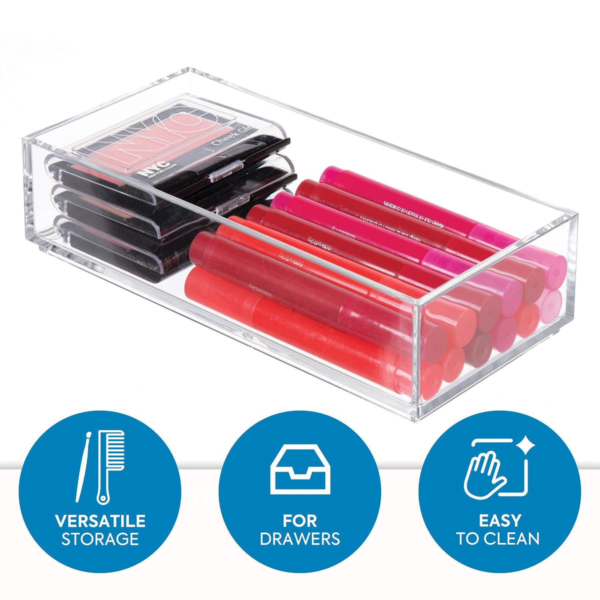 InterDesign Clarity cosméticos Make Up Organizador, 1 Compartimento, Mediano, 1 uds. por Paquete