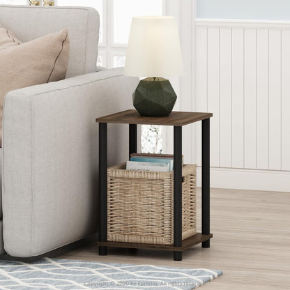 Furinno 2-99800WN Turn-N-Tube Haydn 2-Pack End Table, Walnut/Brown