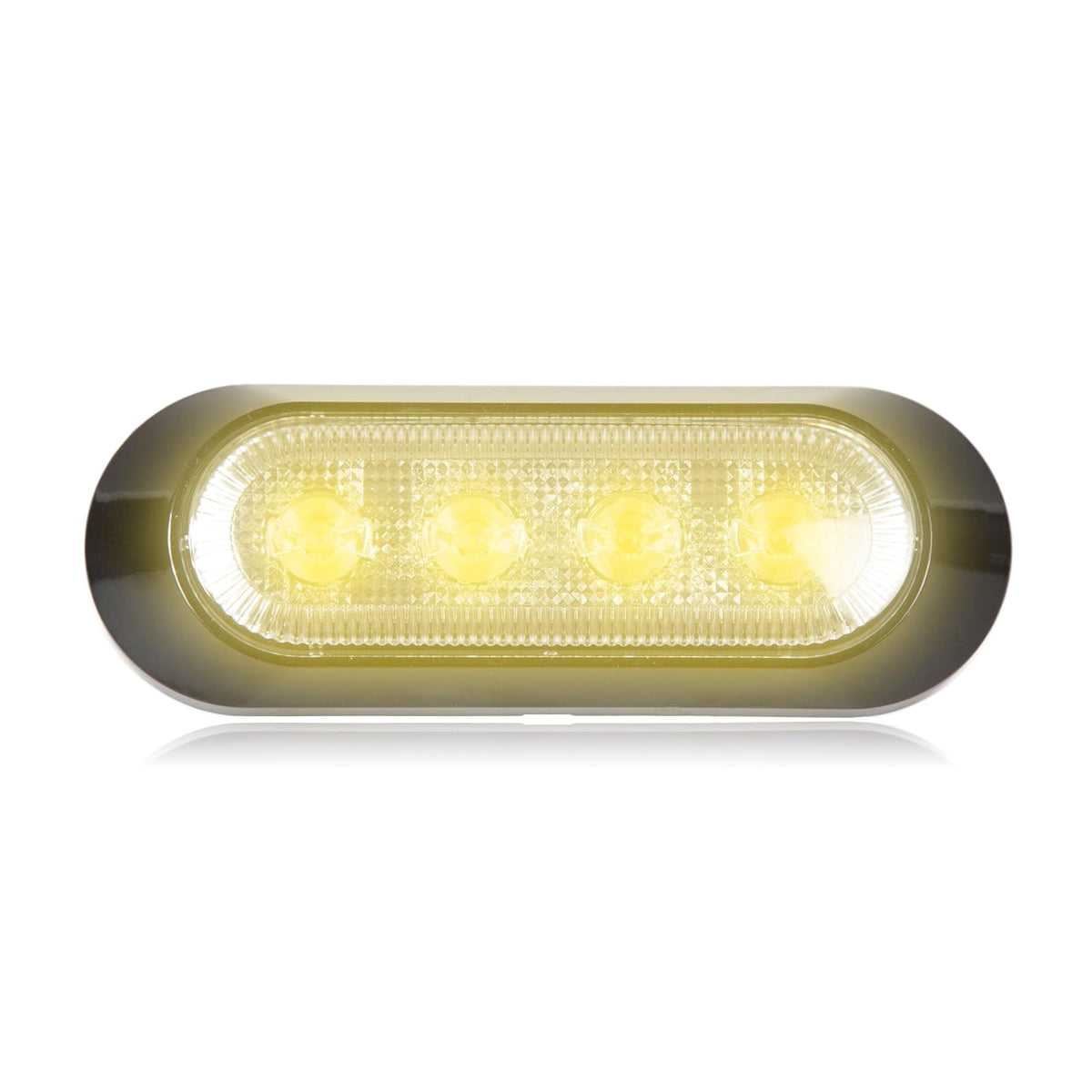 Maxxima M20384YCL Luz Estroboscópica de Advertencia Ultrafina de 4 LED, Montaje en Superficie con Lente Transparente, Ámbar