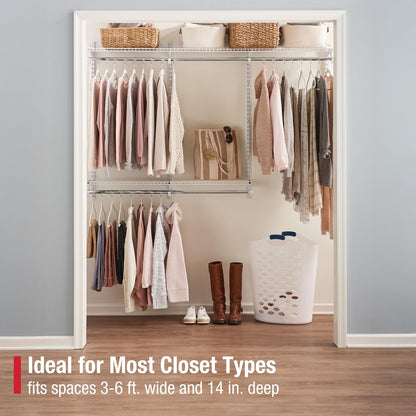 Rubbermaid FG3H1102WHT Configurations Closet Kits, 3-6', White