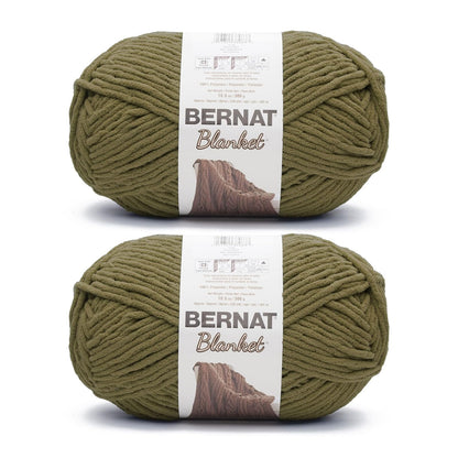 Bernat Blanket Estambre Chenille Súper Voluminoso, Paquete de 2 - Paquete de 2 - Oliva