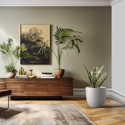 Kante - Maceta Redonda de hormigón de 18 Pulgadas de diámetro, Maceta Grande para Interiores y Exteriores, con Orificio de Drenaje y tapón de Goma para el hogar, Patio, jardín, Gris Claro