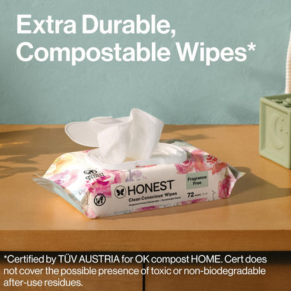 The Honest Company Designer Baby Wipes, Rose Blossom, 288 Count