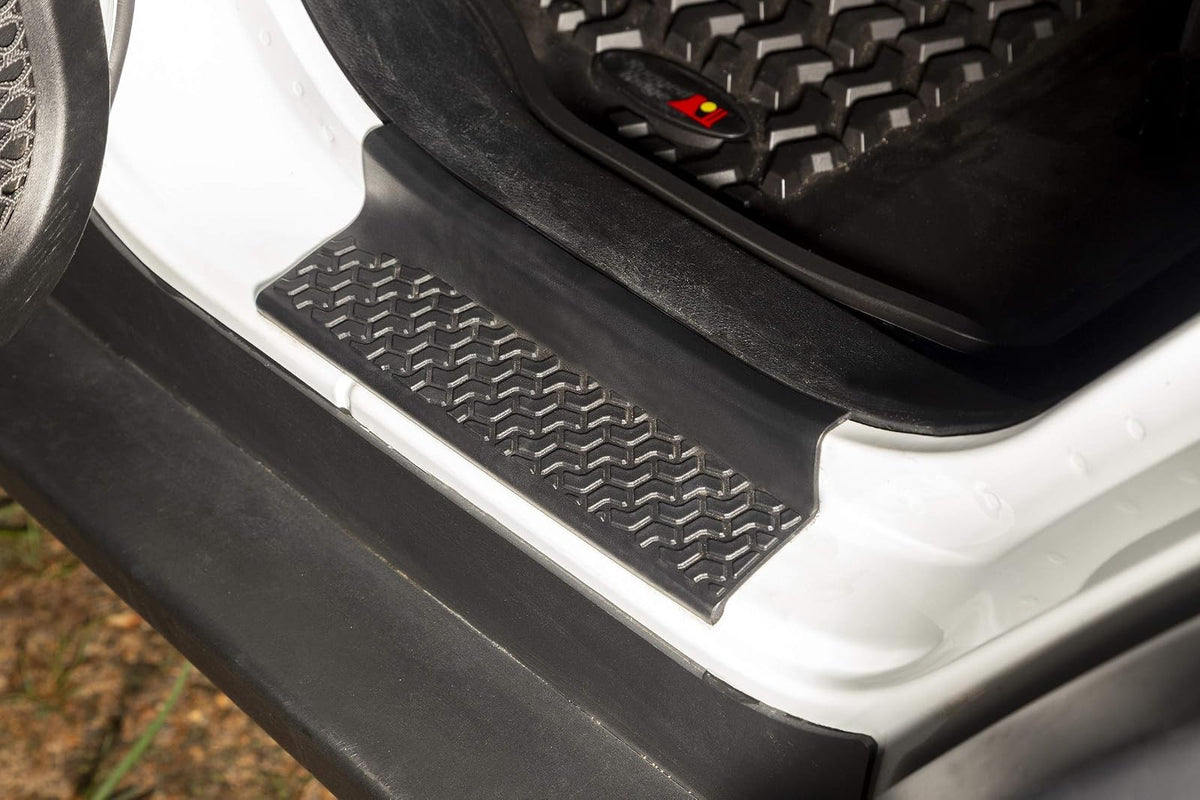 Rugged Ridge 11216.32 Protectores Entrada Todo Terreno Termoplástico Negro Mate 4 Piezas Sin Taladro para Jeep Wrangler JLU/Gladiator JT