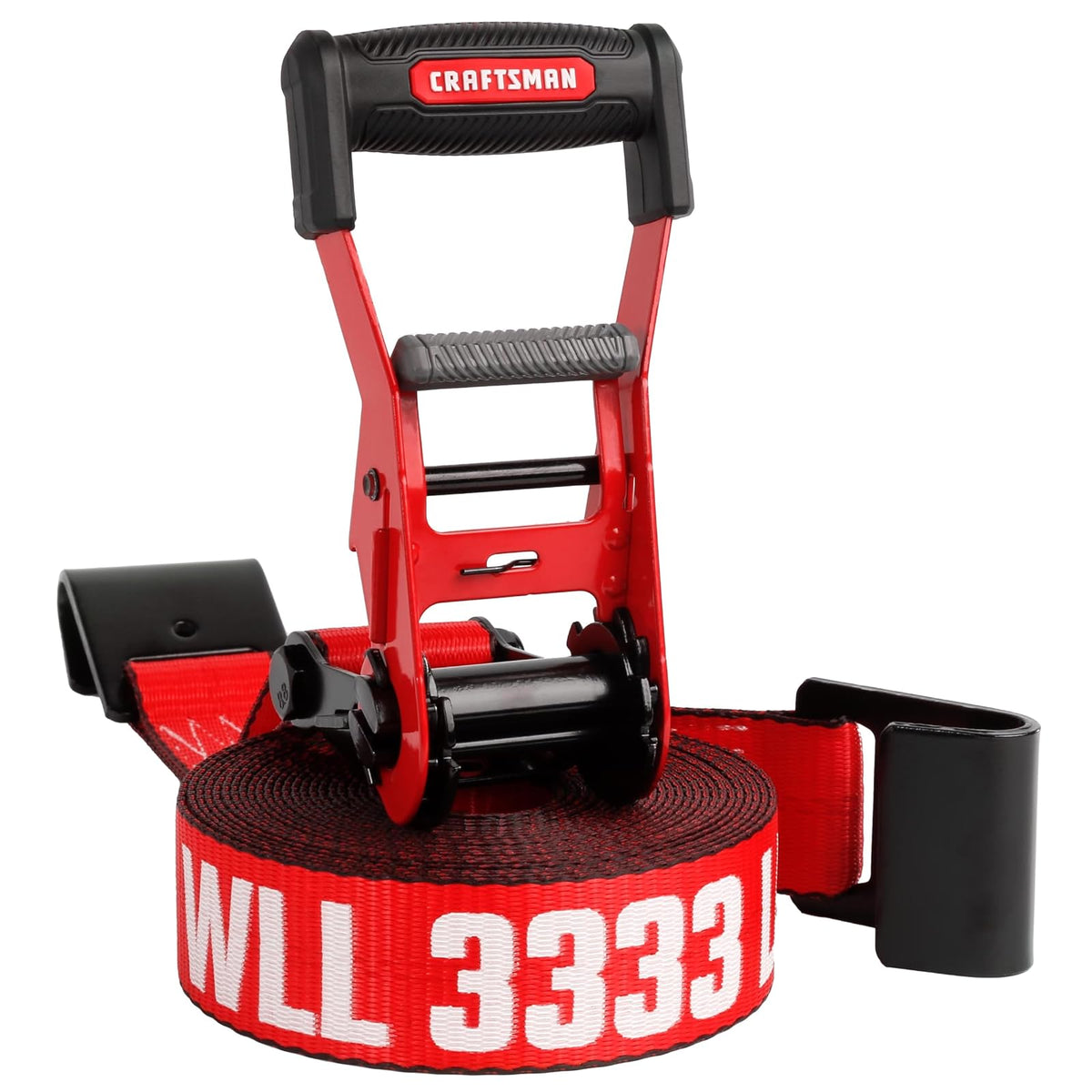 Craftsman Correa de Amarre de Carraca Doble Gancho en J 2 x 27 Pies - Gancho plano