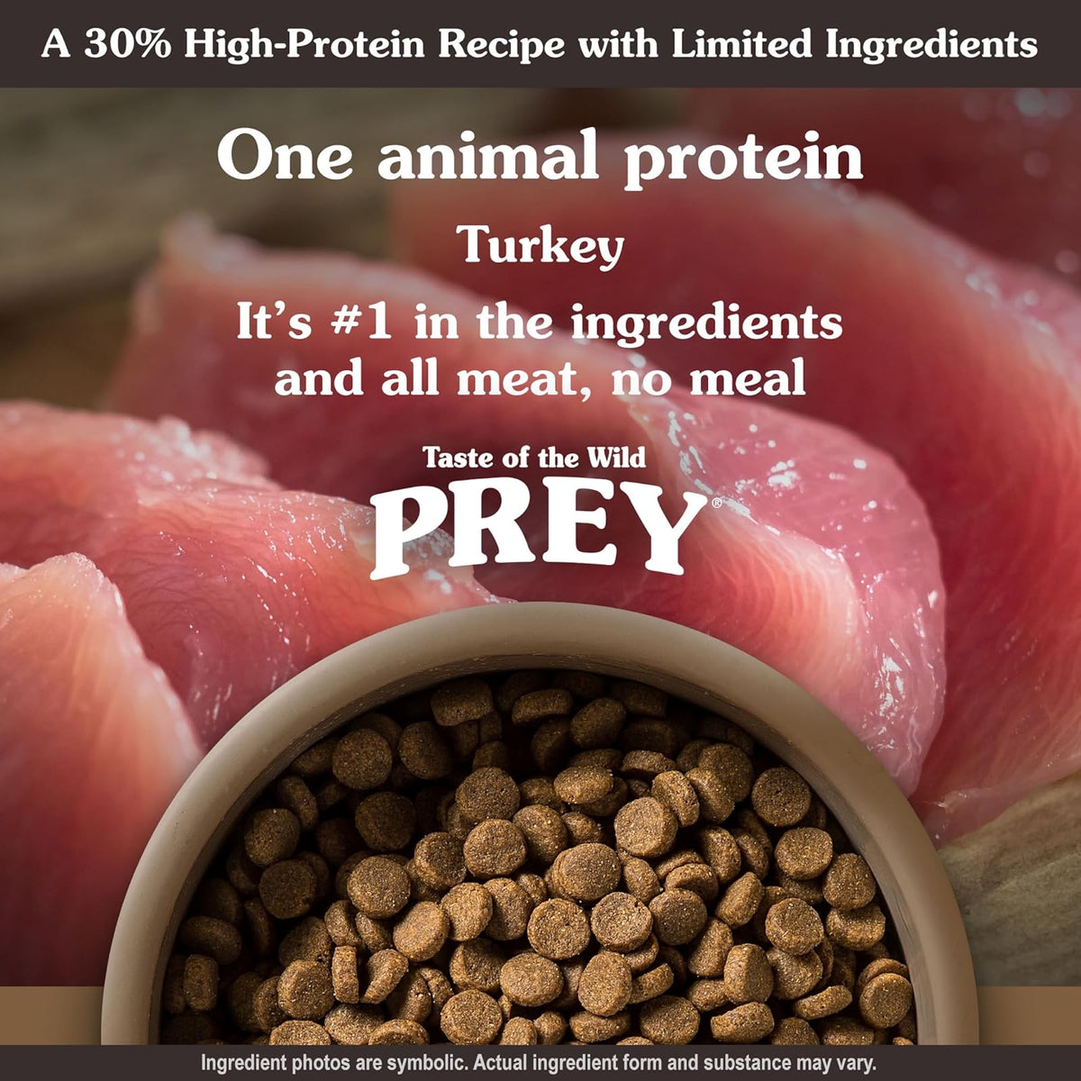 Taste Of The Wild Prey Pavo Alimento para Perro | Pavo como ingrediente principal, ingredientes limitados, sin granos, fórmula de fácil digestión