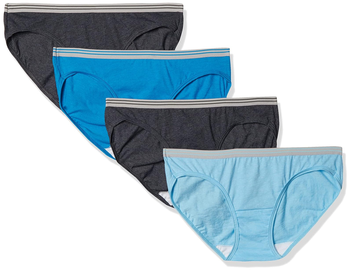 Fruit of the Loom Pantaleta Hipster de Algodón Paquete de 4 Mujer - 7 - Heathers