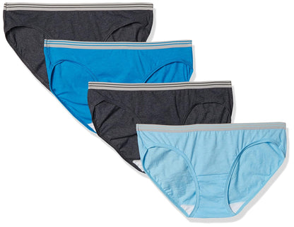 Fruit of the Loom Pantaleta Hipster de Algodón Paquete de 4 Mujer - 7 - Heathers