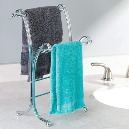 InterDesign York Lyra Fingertip Towel Stand, Chrome
