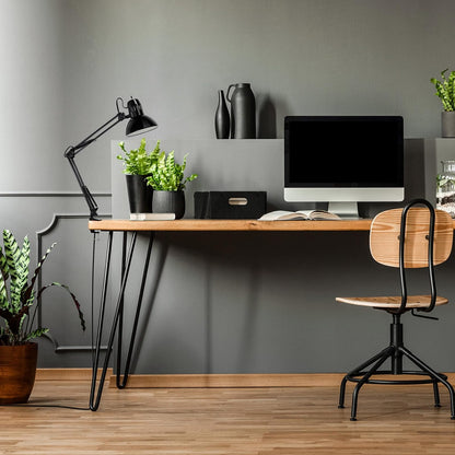 Globe Electric 56963 32 inch Swing Arm Desk Lamp with Metal Clamp, Black Finish