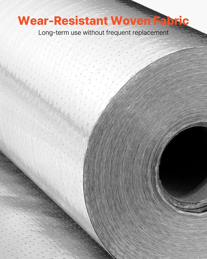 VEVOR Rollo de Aislamiento Reflectante Doble, Perforado y Transpirable, 38,1 x 1,22 m x 0,15 mm, Lámina de Aluminio de Doble Cara, Reflectividad ≥ 95%, para Ventanas y Techos de Autocaravanas