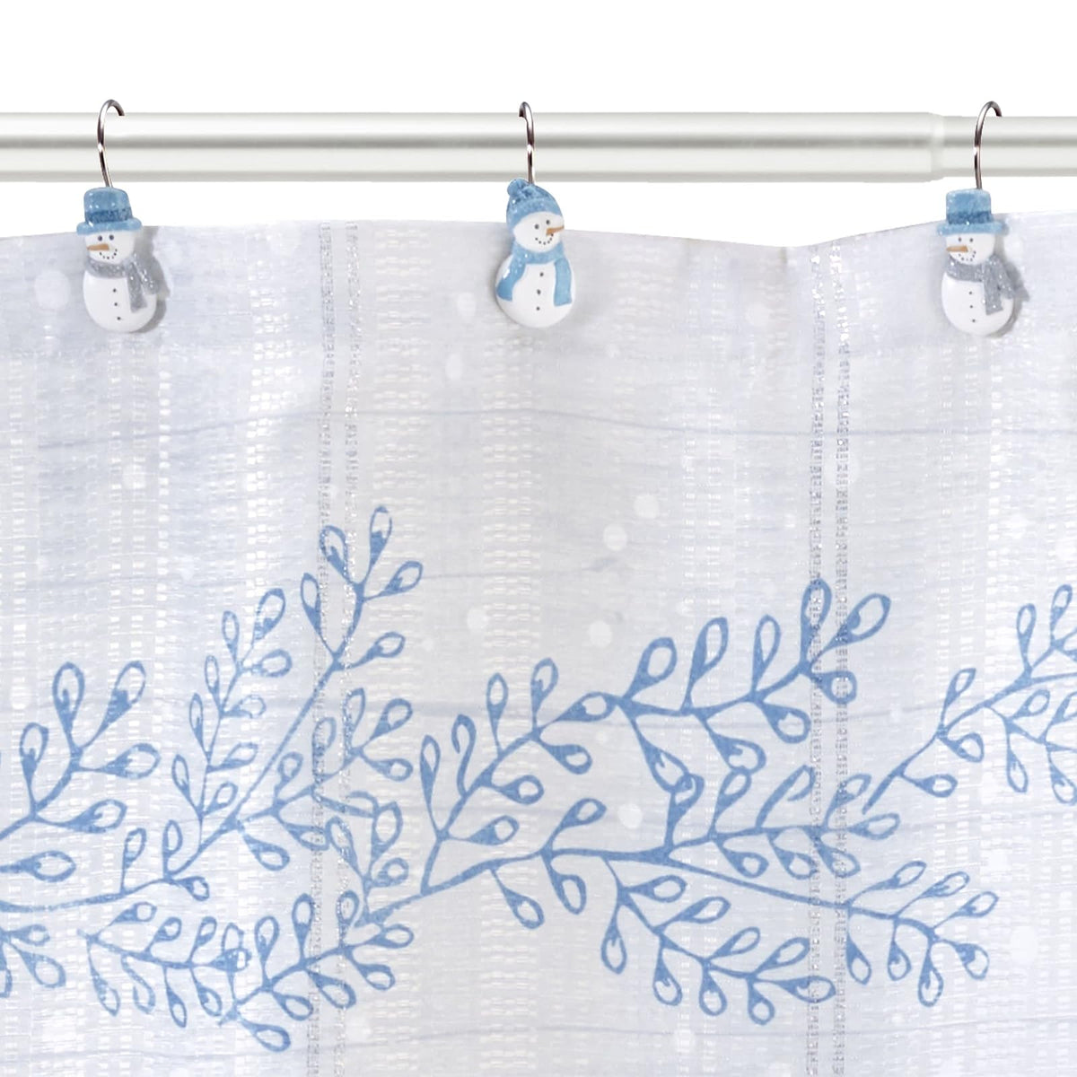 Avanti Linens - Ganchos para Cortina de Ducha, decoración de baño navideño, Juego de 12 (colección Frosty Friends)