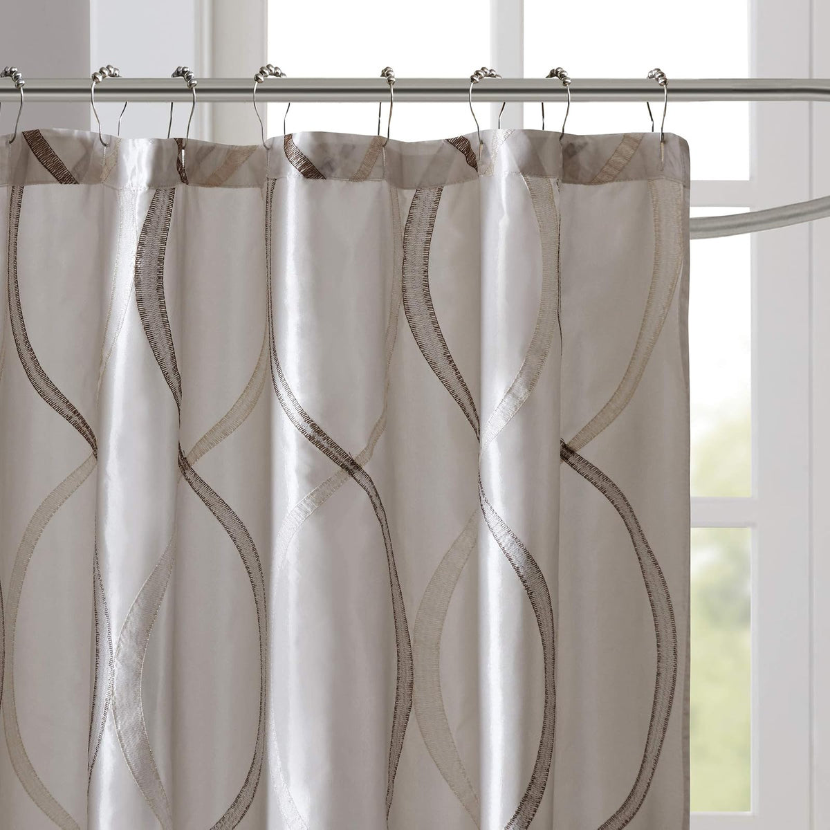 Madison Park MP70-1915 Shower Curtain, Ivory